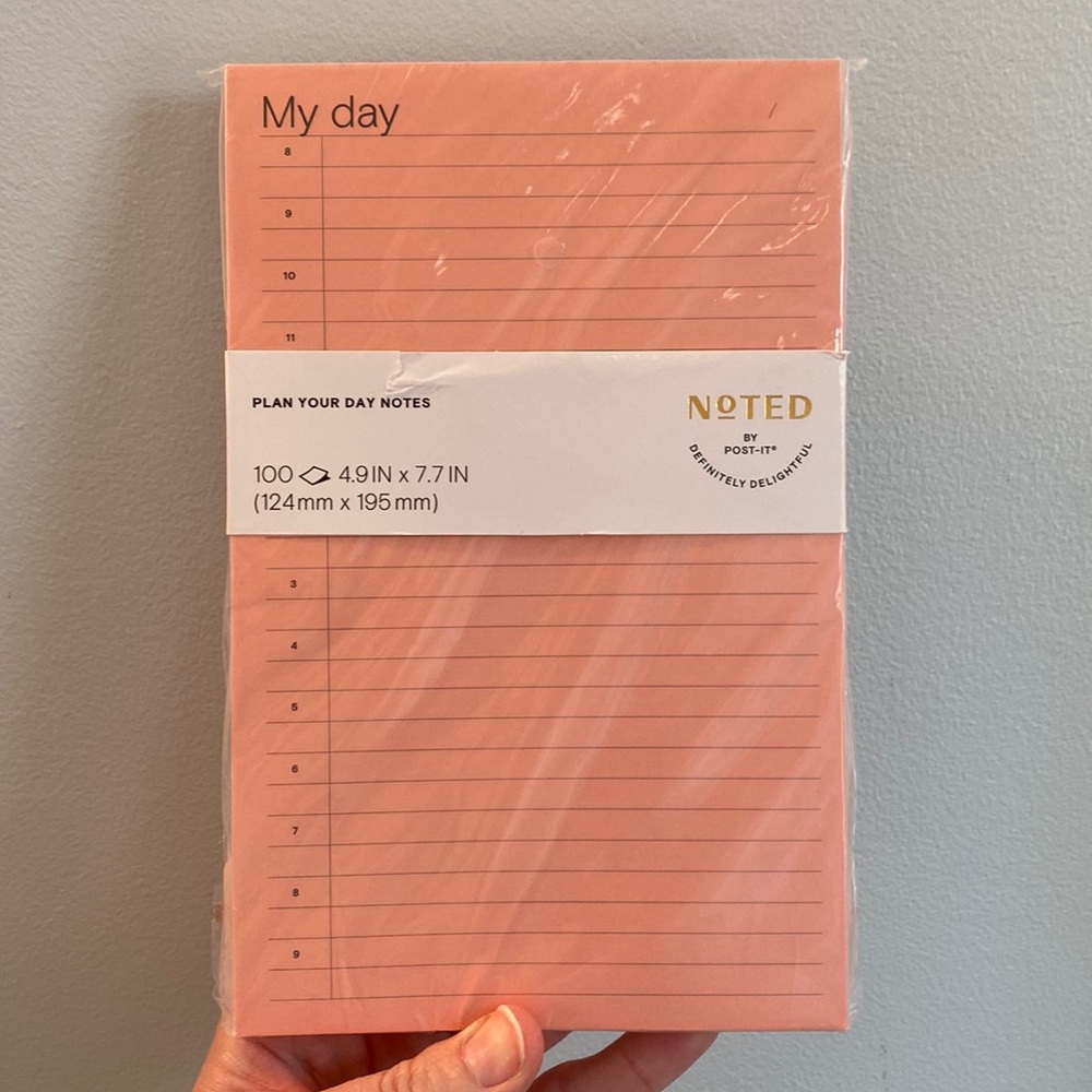 NWT Noted by Post It My Day Coral Pad 4.9” X 7.7”